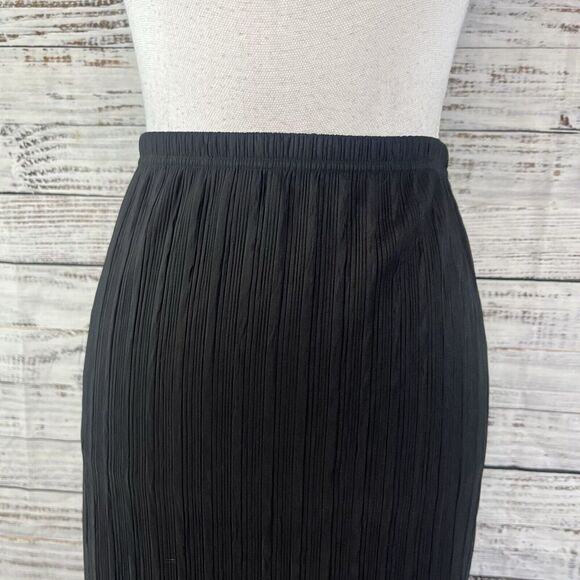 Carole Little Skirt size 6 Long Maxi Black Pencil Stretch Eyelet Wedding Church - Picture 4 of 8
